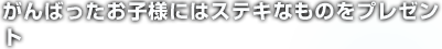 がんばったお子様にはステキなものをプレゼント